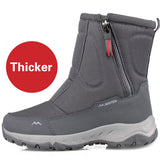 Men's Boots Winter Shoes Snow Waterproof Non-slip Thick Fur Winter Boot For -40 Degrees zip Platform MartLion Dark Gray 12001 7.5 