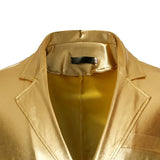 Shiny Gold Metallic Men's Brand Slim Fit Jacket Party Nightclub Prom Stage Singer Homme blazers MartLion   