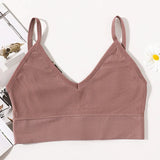 Seamless Bra Sports Bras For Women U-shape Back Crop Tops Female Bralette C Lingerie Brassiere Women MartLion bean paste One Size M