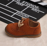 Spring Autumn Children Genuine Leather Shoes Boys Girls Retro Single Baby Soft Tendon Bottom Full Cowhide MartLion brown 23 