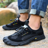 Men's Sandals Summer Breathable Outdoor Hiking Shoes MartLion black 8.5 