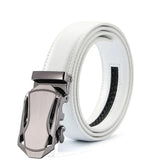 White Men's Belt Automatic Buckle Two-layer Cowhide Youth Korean Version Design Authentic Wild Youth Belt MartLion D15 105cm (Waist 90cm) CHINA