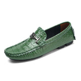 Genuine Leather Men's Shoes Soft Moccasins Loafers Brand Flats Comfy Driving MartLion Green 6.5 