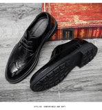 Trend Brogue Casual Shoes Men's Black Classic Dress Carved Flat MartLion   