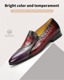 Casual One-step Loafers Design Men's Penny Shoe Alligator Printing Vintage Handmade Classic Style Party Wedding Mart Lion   