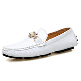 Men's Shoes Outdoor Casual Luxury Brand Loafers Moccasins Flats Breathable Slip On Boat MartLion White 6.5 