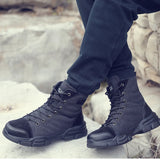 Safety Shoes Boots Men's Military Outdoor Work Steel Toe Velvet Winter Puncture-Proof MartLion   