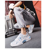 Breathable White Shoes Men's Casual Sneakers Platform Trend Student Running Lace Up Casual Mart Lion   