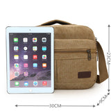 Retro Travel Crossbody Bag Flip Solid Color Casual Messenger Canvas Zipper Multifunctional men's Shoulder Mart Lion   