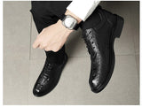 Genuine Leather Men's Oxford Shoes Dress Wedding Social Chaussure Homme Office Formal Mart Lion   