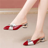 women beige square heel summer shoes lady casual sweet party red high heel MartLion b 35 