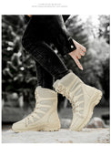 Winter Waterproof Women Men's Boots Snow Warm Non-slip Combat Women's Military Battle Mart Lion   