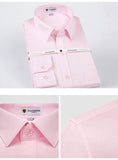 Men's Non Iron Standard-fit Solid Basic Dress Shirt Formal Premium 100% Cotton Long Sleeve Work Office Mart Lion   