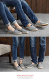 Men's Espadrilles Patchwork Slip on Summer Shoes Loafers Breathable Canvas Jute Wrapped Black Stripe Mart Lion   