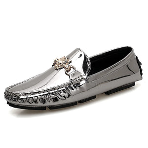 Men's Shoes Outdoor Casual Luxury Brand Loafers Moccasins Flats Breathable Slip On Boat MartLion Silver 6.5 