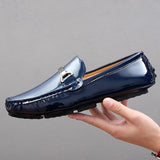 Fotwear Men's Loafers Silver Wedding Loafer Shoes Slip On Leather Casual Breathable Driving Mart Lion Blue 6 