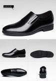 Classical Men's Dress Shoes Flat Formal Oxfords Casual Shoe PU Leather Slip-on Footwear Mart Lion   