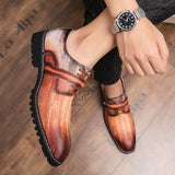 Men's Loafers Shoes Slip On Strap Mix Color Black Casual Dress Office Wedding MartLion   