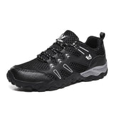 Men's Soft Outdoor Casual Shoes Summer Breathable Mesh Sneakers Light Black Hiking Footwear Running Mart Lion Black 39 