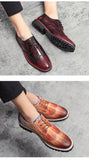 Casual Shoes Split Leather Bullock Men's Red Flat Men Loafers MartLion   