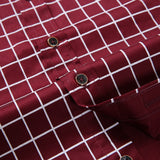 Shirt  Casual Men's Dress Shirt Slim Fit Plaid Shirt Long sleeve Mart Lion   