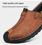 Men's Shoes Split Leather Casual Driving Moccasins Slip On Loafers Flat Mart Lion   