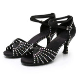 Latin Dance Shoes for Woman Ballroom Modern Tango With Rhinestone MartLion   