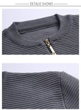 Autumn Men's Casual Cardigan Sweater Jumper Winter Striped Pockets Knit Outwear Coat Sweater Mart Lion   