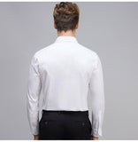 Men's Basic Standard-fit Long Sleeve Dress Shirt Solid/striped Formal White Work Office Classic Mart Lion   