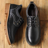 Autumn Men's Leather Shoes Brogue Casual safety Genuine Leather Work Casual Sneakers Mart Lion   