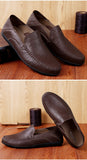 Spring Summer Men's Breathable Casual Shoes Genuine Leather Loafers Non-slip Boat Moccasins Mart Lion   