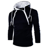 Men's Hoodies Long Sleeve Sweatshirts for Men Zipper Hooded Pullover Neck Mens Sweatshirt Top Jacket Coat Black Sweater MartLion   