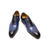 Daniel Shoes Men's Dress Genuine Leather Blue Purple Oxfords Wedding Party Whole Cut Formal MartLion   