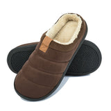 Home Soft Slippers Men's Winter Short Plush Slippers Non Slip Bedroom Fur Shoes Indoor Slippers Mart Lion Coffee 39-40 