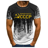3D T-shirt Soviet Union Print Men's Women Summer Casual Short Sleeve Streetwear Tops Mart Lion CCCP-09 XXS 