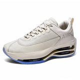 Men's Sneakers Damping Double Air Cushion Wear-Resistant Shoes Walking Jogging Trainers Marathon MartLion 933 Beige 6.5 