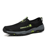 Summer Mesh Shoes Men's Sneakers Lightweight Breathable Walking Footwear Slip-On Casual Mart Lion black 6 