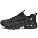 Men's shoes breathable mesh lace running shoes outdoor fitness training anti slip wear-resistant casual MartLion Black 39 