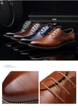 PU Leather Men's Brogues Shoes Lace-Up Bullock Dress Oxfords Praty Formal Mart Lion   