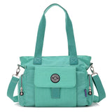 Solid Top-handle Messenger Bags Handbags Women Nylon Shoulder Female Beach Crossbody Bolsas Clutch Mart Lion Green  
