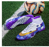 Men's Soccer Shoes Kids Football Boots Women Breathable Soccer Cleats Beautiful Mart Lion see chart 5 35 