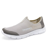 Summer Breathable Mesh Casual Men's Shoes Outdoor Lightweight Non Slip Flat Bottomed Mart Lion Gray 36 