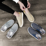 Summer Men's Canvas Boat Shoes Breathable Casual Driving Slip Easy To Wear Soft Loafers Outdoor Mart Lion   