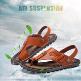 Summer PU Leather Men's Casual Shoes Beach Sandals Outdoor Walking Water Sport Sneakers Flat Non-slip Slippers Mart Lion   