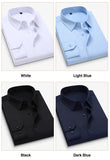 Slim Solid Color Long-sleeved Shirt Casual White Shirt Men's Classic MartLion   