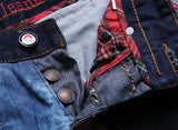 Patchwork Jeans Men's Beggar Pants Colorful Straight Denim Trousers Designer Hip Hop Streetwear Mart Lion   