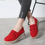 Spring Women Flats Shoes Platform Sneakers Slip On Flats Leather Suede Ladies Loafers Casual loafers MartLion   