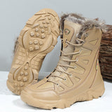 Winter Waterproof Women Men's Boots Snow Warm Non-slip Combat Women's Military Battle Mart Lion 21033 Khaki 36 