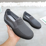 Summer Men's Shoes Breathable Mesh Casual Moccasin Classic Gray Loafers Driving Flat Mart Lion   