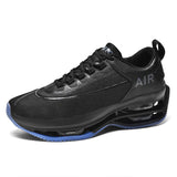 Men's Sneakers Damping Double Air Cushion Wear-Resistant Shoes Walking Jogging Trainers Marathon MartLion 933 Black 6.5 